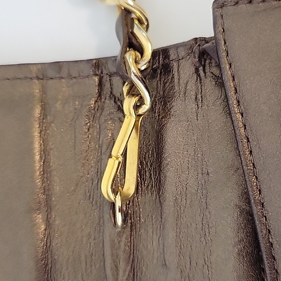 Stuart Weitzman Vintage Bronze Metallic Crossbody Envelope Clutch - Picture 7 of 14